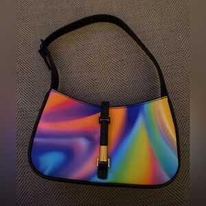 Charles & Keith shoulder bag! Rainbow swirl!